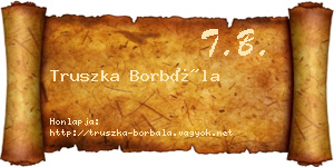 Truszka Borbála névjegykártya
